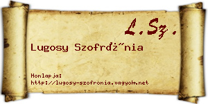 Lugosy Szofrónia névjegykártya